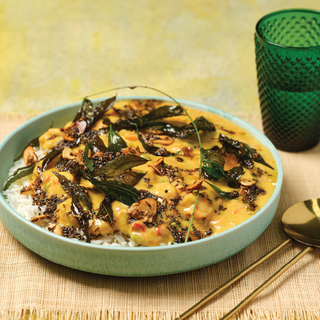 7 Star Curried Prawns with Crispy Curry Leaves and Tarka