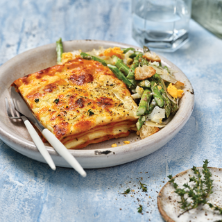 7 Star Vegetable Lasagne with Asparagus Caesar Salad