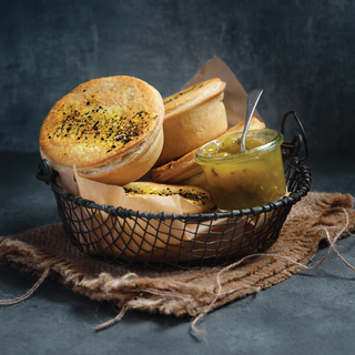 Boscastle Korma Curry Vegetable Gourmet Party Pies with Coriander, Coconut and Chilli Chutney