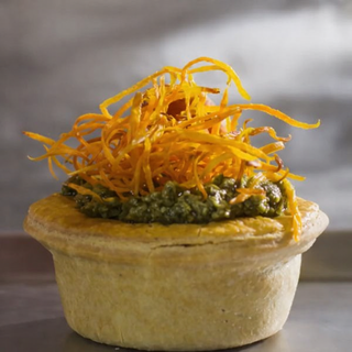 Boscastle Angus Beef Pie with Basil Pesto and Sweet Potato Crisp