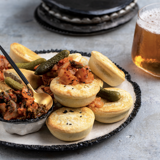 Patties Party Pies with Kimchi Cornichons