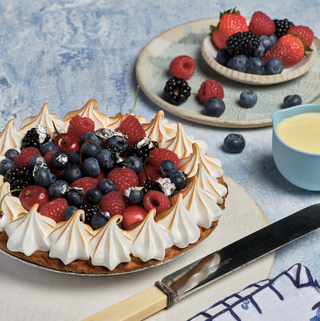 Nanna’s Family Apple Pie with Torched Meringue and Summer Berries