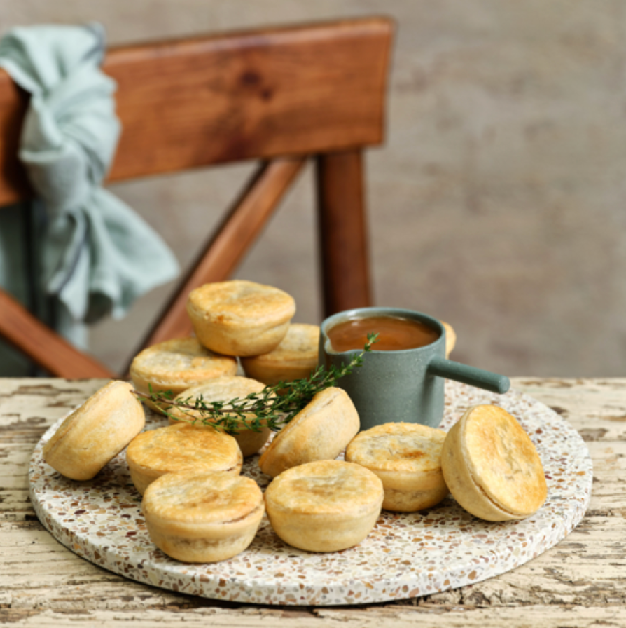 Boscastle Aussie Beef Party Pies with Mushroom Gravy Patties Foods